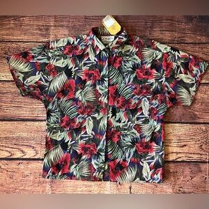 MS Paquette Vintage Floral Short Sleeve Casual Sleeve Shirt y2K‎